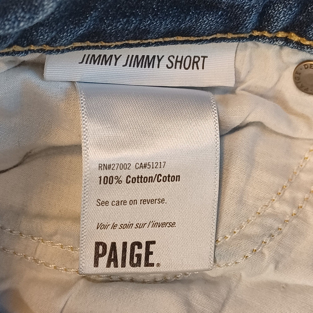 Paige Jimmy Jimmy Midrise Denim Jean Shorts Women's Sz 31 Festival Y2K Boho - Picture 5 of 10